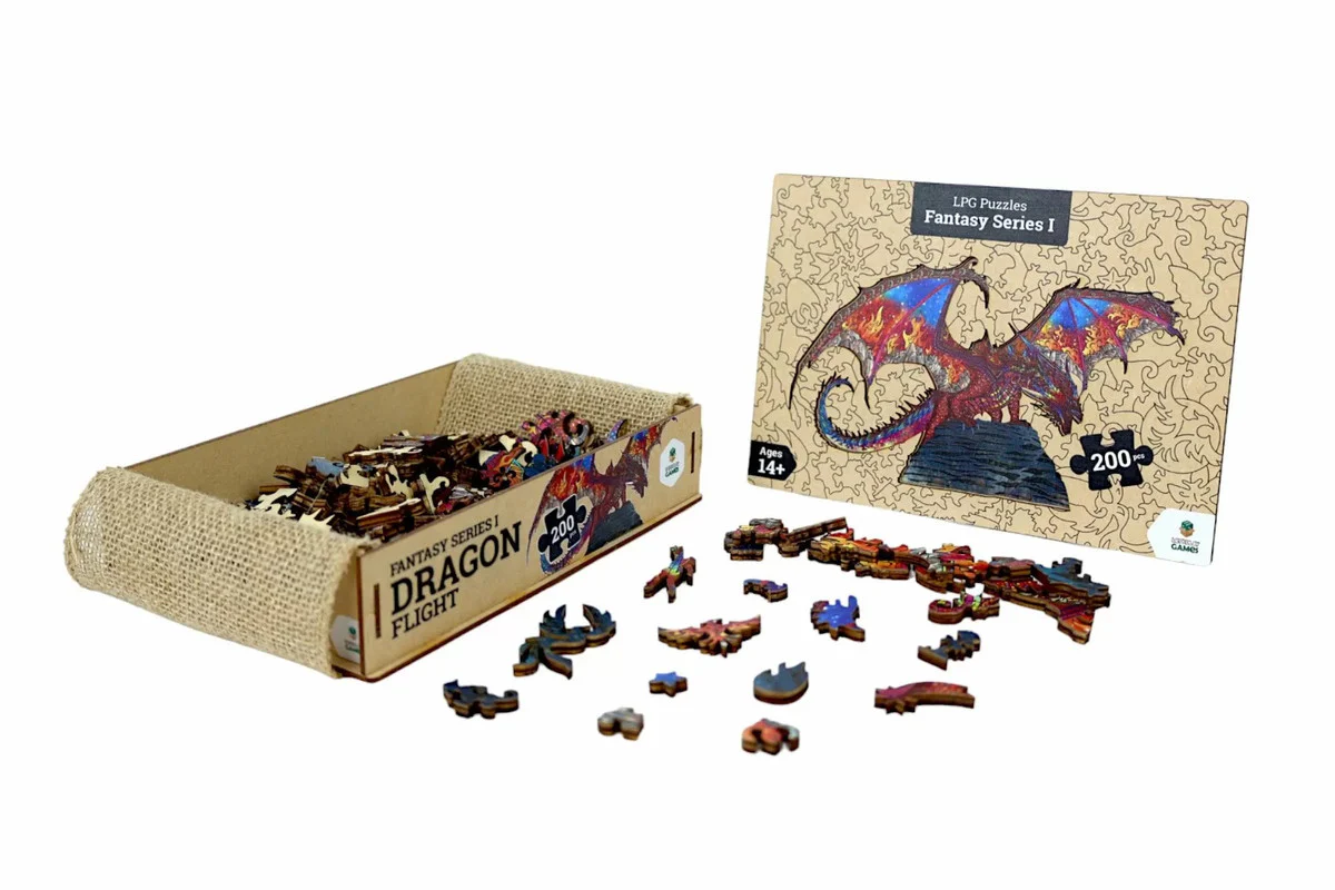 Let's Play Games Puzzles Wooden Fantasy Dragon Flight - 200 piece Puzzle - Image 4