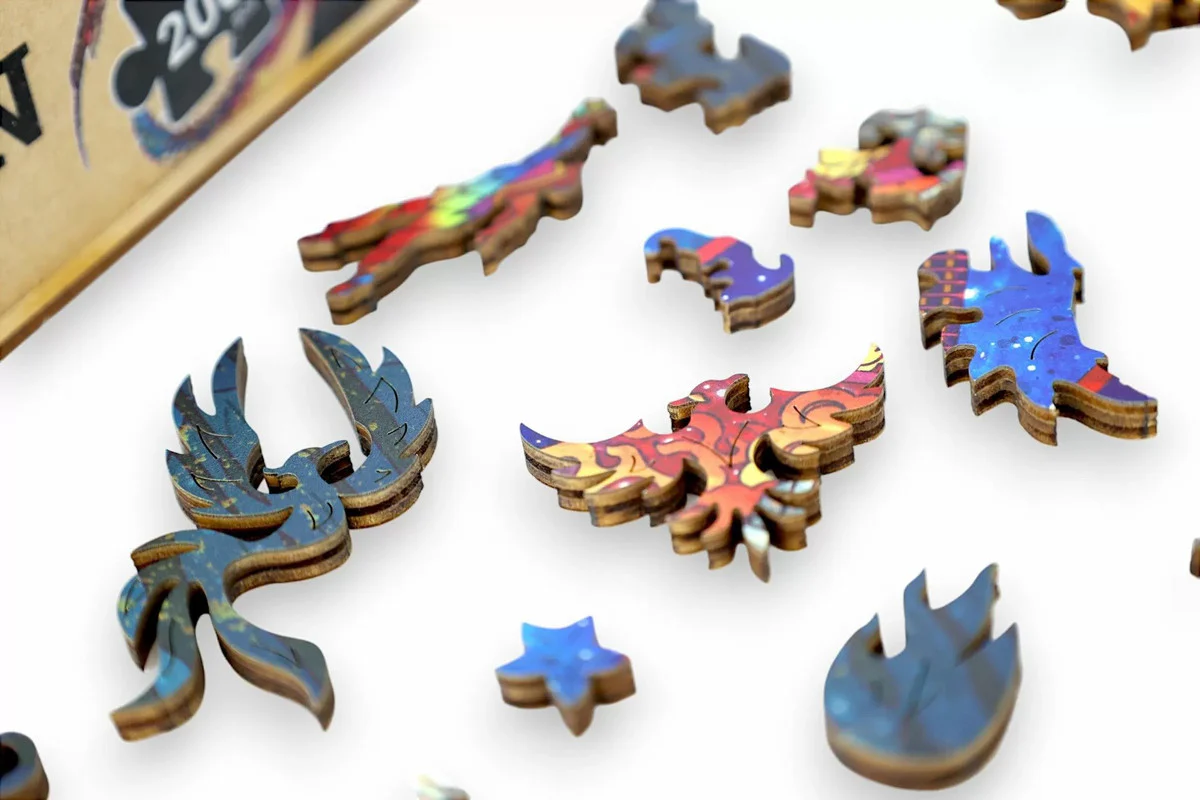 Let's Play Games Puzzles Wooden Fantasy Dragon Flight - 200 piece Puzzle - Image 5