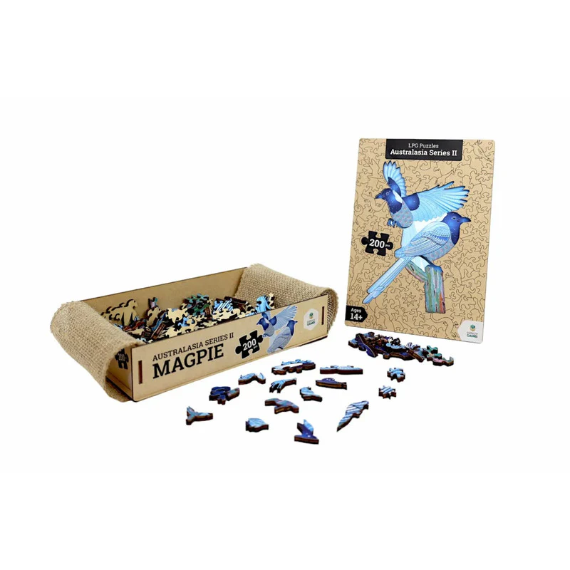 Let's Play Games Puzzles Wooden Oceania Animals Series 2 Magpie - 200 piece Puzzle - Image 4